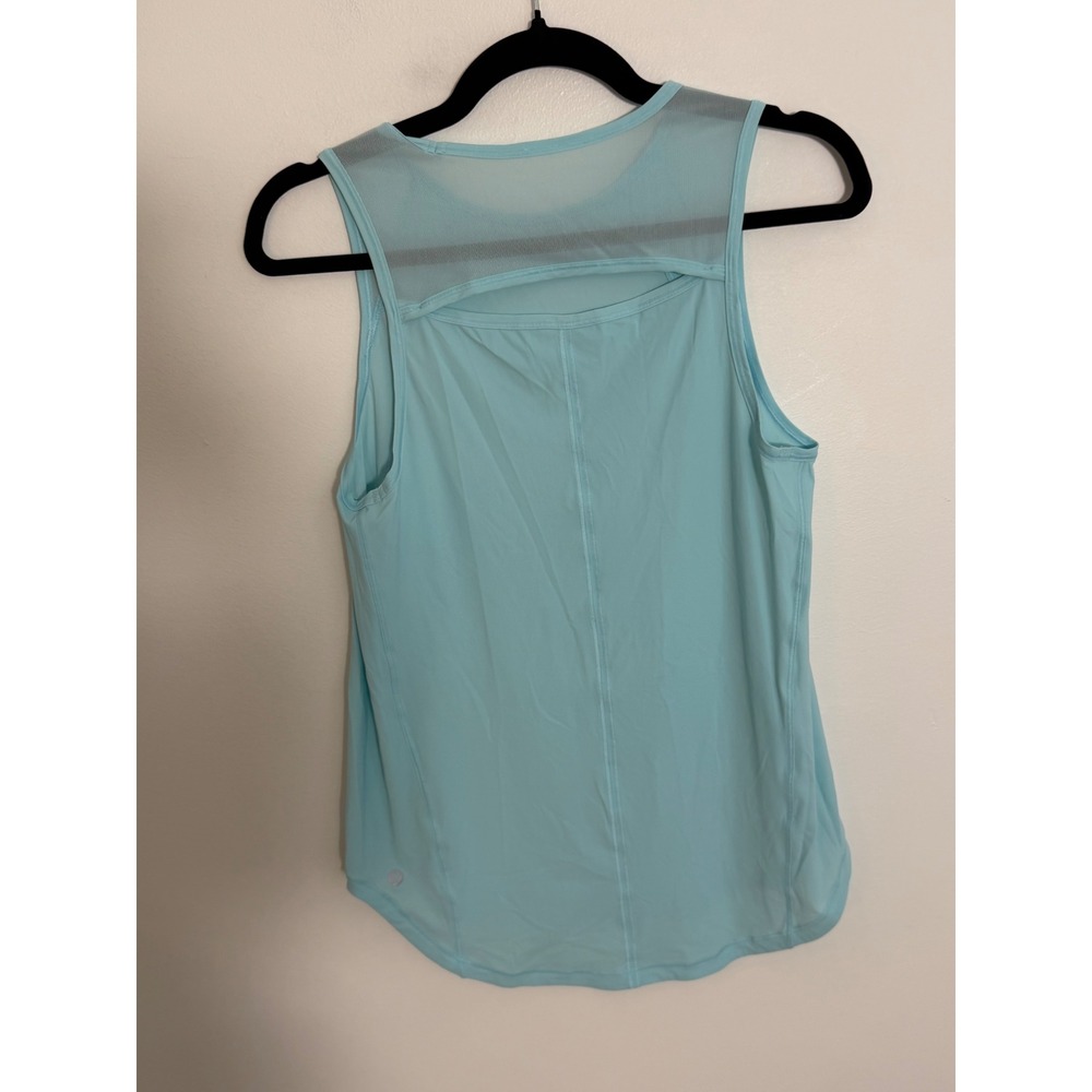 Lululemon Sculpt Tank Top Light Blue Mesh Panel Athletic Sleeveless Women Size 4 - Picture 2 of 5